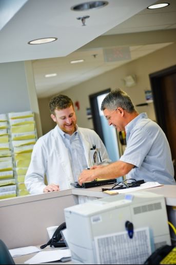 Doctor talking to a man